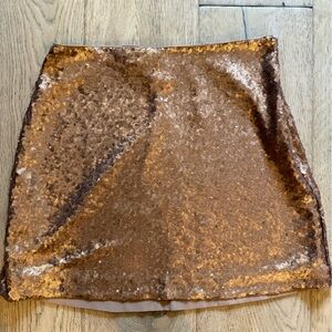 Abercrombie & Fitch Bronze Sequin Mini Skirt